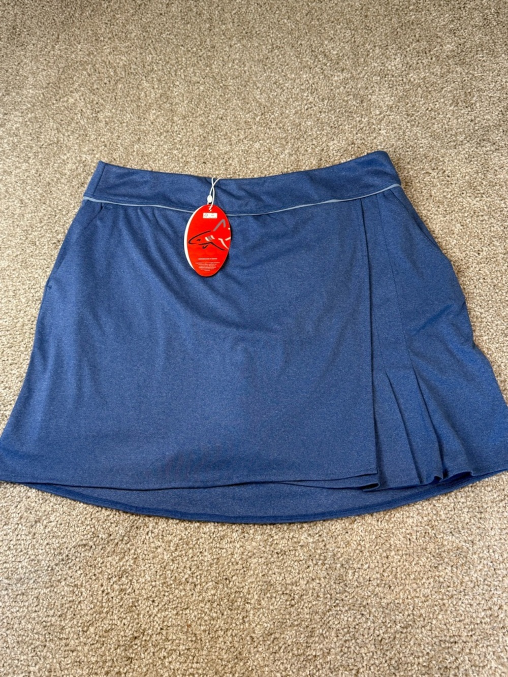 Women’s Blue Athletic Skort with Side Pleat- Greg Norman- size Large- NEW